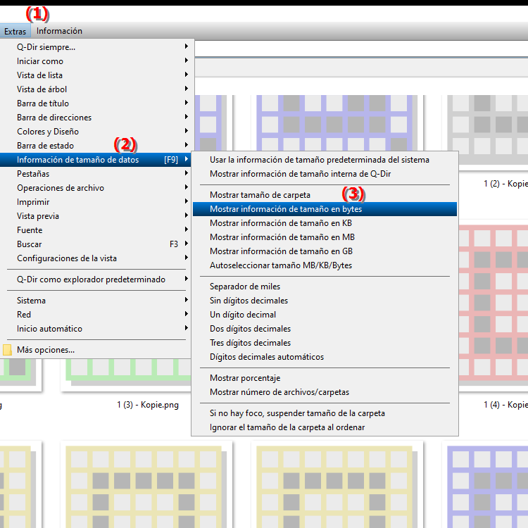 Puedo ver el tamaño del archivo en bytes en el Explorador de archivos